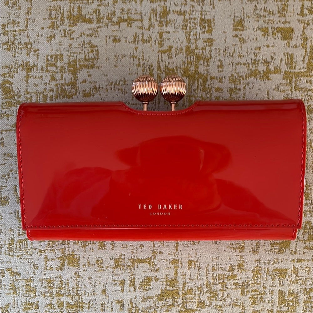 Ted Baker Red Patent Leather Wallet